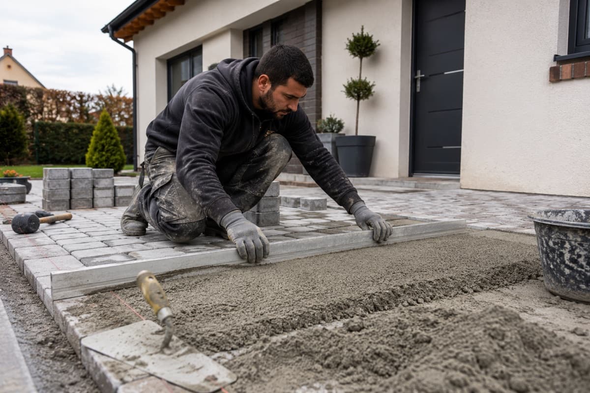 Réparation détaillée d'une corniche de façade sur un immeuble parisien