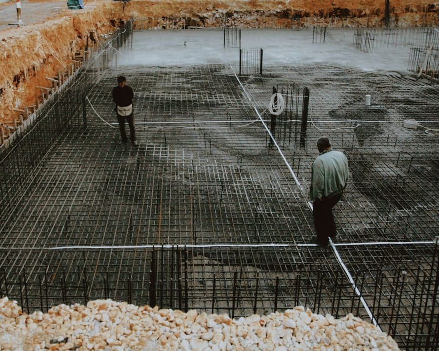 Fondations en béton armé lors d'une reprise en sous-œuvre